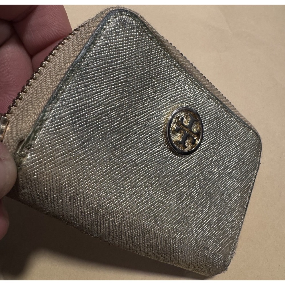 Tory Burch Wallet Coin Pouch Gold Zip Around